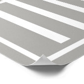 Anfangsbuchstaben Monogramm | Weiß auf Hellgrau Poster (Ecke)