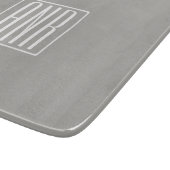 Anfangsbuchstaben Monogramm | Weiß auf Hellgrau Schneidebrett (Ecke)