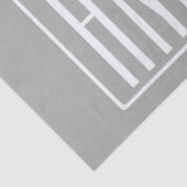 Anfangsbuchstaben Monogramm | Weiß auf Hellgrau Seidenpapier (Ausschnitt)