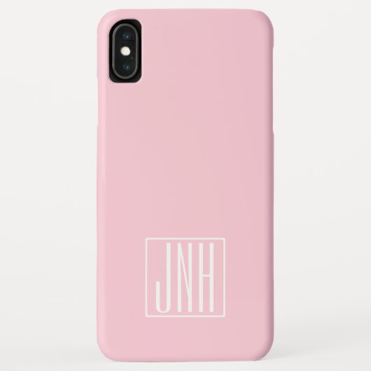 Anfangsbuchstaben Monogramm | Weiß auf Hellrosa Case-Mate iPhone Hülle (Rückseite)