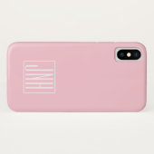 Anfangsbuchstaben Monogramm | Weiß auf Hellrosa Case-Mate iPhone Hülle (Rückseite (Horizontal))