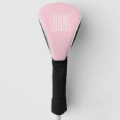 Anfangsbuchstaben Monogramm | Weiß auf Hellrosa Golf Headcover (Vorderseite)