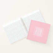 Anfangsbuchstaben Monogramm | Weiß auf Hellrosa Notizblock (Innenseite)