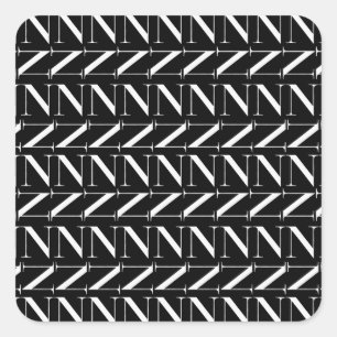 Anfangsbuchstaben N Quadratischer Aufkleber