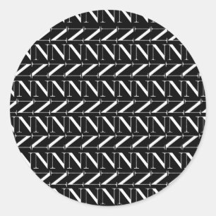 Anfangsbuchstaben N Runder Aufkleber