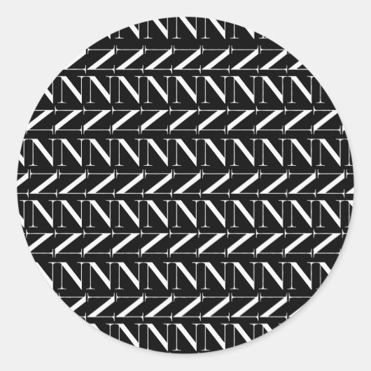 Anfangsbuchstaben N Runder Aufkleber (Vorderseite)