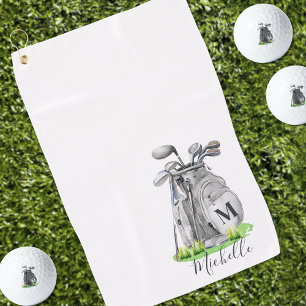 Anfangsbuchstaben Namensmonogramm Golfhandtuch