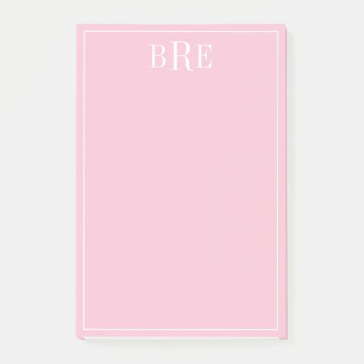 Anfangsbuchstaben Pink Post-it Klebezettel (Vorderseite)
