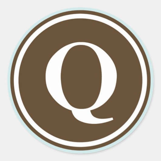 Anfangsbuchstaben Q Monogramm Siegel Gastgeschenk Runder Aufkleber (Vorderseite)