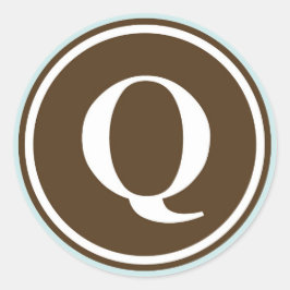 Anfangsbuchstaben Q Monogramm Siegel Gastgeschenk Runder Aufkleber