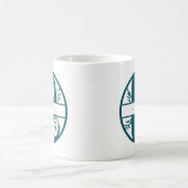 Anfangsbuchstaben R | Aquamarine Split Monogramm Kaffeetasse (Mittel)