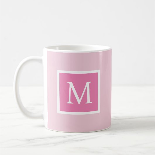 Anfangsbuchstaben Rosa und Weiß Kaffeetasse (Links)
