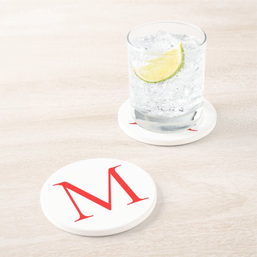 Anfangsbuchstaben rot mit Monogramm beruflich Getränkeuntersetzer (Seite)