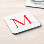 Anfangsbuchstaben rot mit Monogramm beruflich Getränkeuntersetzer (Linke Seite)