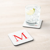 Anfangsbuchstaben rot mit Monogramm beruflich Getränkeuntersetzer (Rechte Seite)