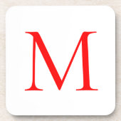 Anfangsbuchstaben rot mit Monogramm beruflich Getränkeuntersetzer (Vorderseite)