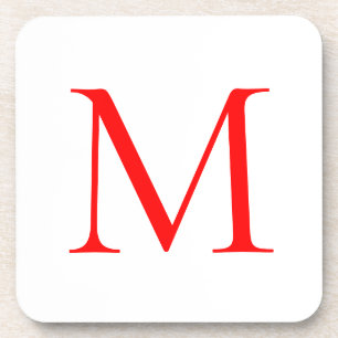 Anfangsbuchstaben rot mit Monogramm beruflich Getränkeuntersetzer