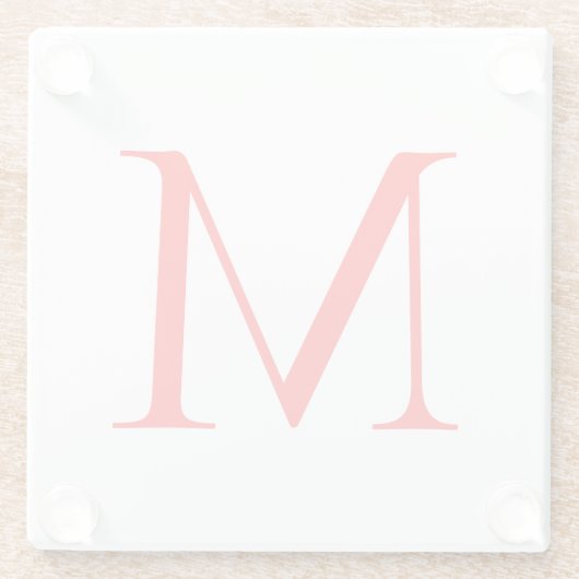 Anfangsbuchstaben rot mit Monogramm beruflich Glasuntersetzer (Rückseite)