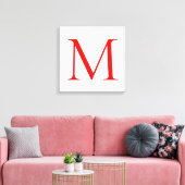 Anfangsbuchstaben rot mit Monogramm beruflich Leinwanddruck (Insitu (Wohnzimmer))