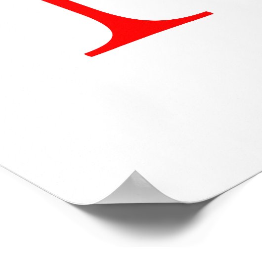 Anfangsbuchstaben rot mit Monogramm beruflich Poster (Ecke)