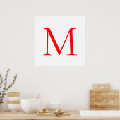 Anfangsbuchstaben rot mit Monogramm beruflich Poster (Küche)