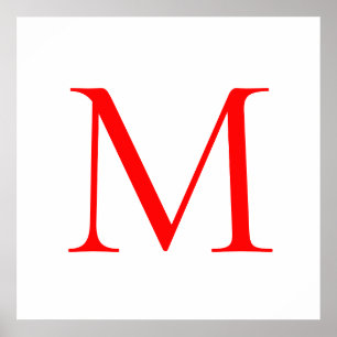 Anfangsbuchstaben rot mit Monogramm beruflich Poster
