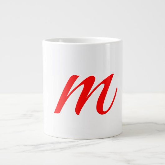 Anfangsbuchstaben rot Monogramm beruflich modern Jumbo-Tasse (Vorderseite)