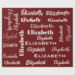 Anfangsbuchstaben Rotes Personalisiertes Geschenk Geschenkpapier