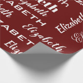 Anfangsbuchstaben Rotes Personalisiertes Geschenk Geschenkpapier (Ecke)
