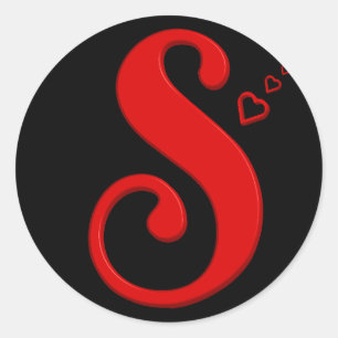 Anfangsbuchstaben S für Monogramm Hauptstadt Name  Runder Aufkleber