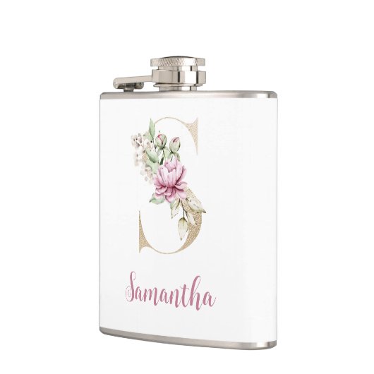 Anfangsbuchstaben S, Goldbuchstaben S, Monogramm S Flachmann (Links)