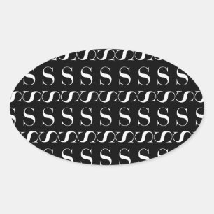 Anfangsbuchstaben S Ovaler Aufkleber