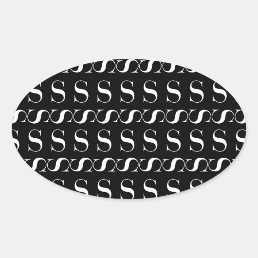Anfangsbuchstaben S Ovaler Aufkleber (Vorderseite)