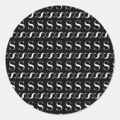 Anfangsbuchstaben S Runder Aufkleber (Vorderseite)