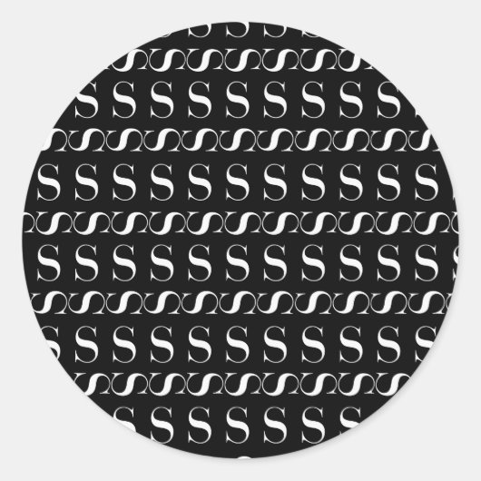 Anfangsbuchstaben S Runder Aufkleber (Vorderseite)