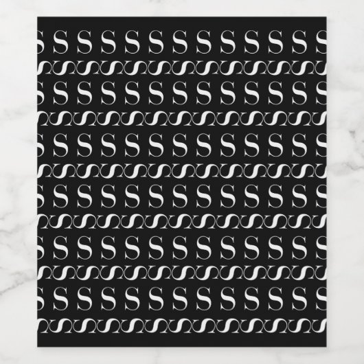 Anfangsbuchstaben S Weinetikett (Einzelnes Label)