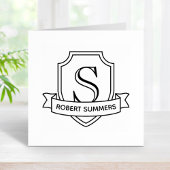 Anfangsbuchstaben Schild und Band Gummistempel