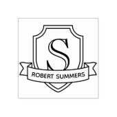 Anfangsbuchstaben Schild und Band Gummistempel (Prägung)