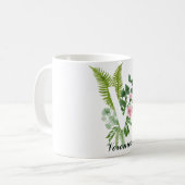 Anfangsbuchstaben V | Moderner Individuelle Name Kaffeetasse (Vorderseite Links)