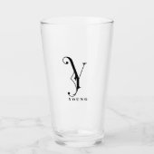 Anfangsbuchstaben Y mit Nachname Glas (Vorderseite)