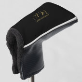 Anfangsbuchstabenname für Schwarz-Gold-Farben Mono Golf Headcover (3/4 Vorderseite)