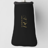 Anfangsbuchstabenname für Schwarz-Gold-Farben Mono Golf Headcover (Rotieren 90)