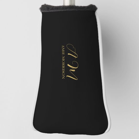 Anfangsbuchstabenname für Schwarz-Gold-Farben Mono Golf Headcover (Rotieren 90)
