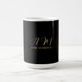 Anfangsbuchstabenname für Schwarz-Gold-Farben Mono Kaffeetasse (Mittel)