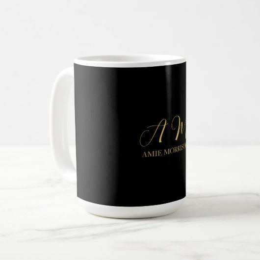 Anfangsbuchstabenname für Schwarz-Gold-Farben Mono Kaffeetasse (Vorderseite Links)