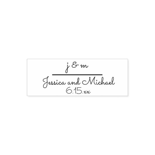 Anfangsdatum der Wedding Monogram Names Permastempel (Design)