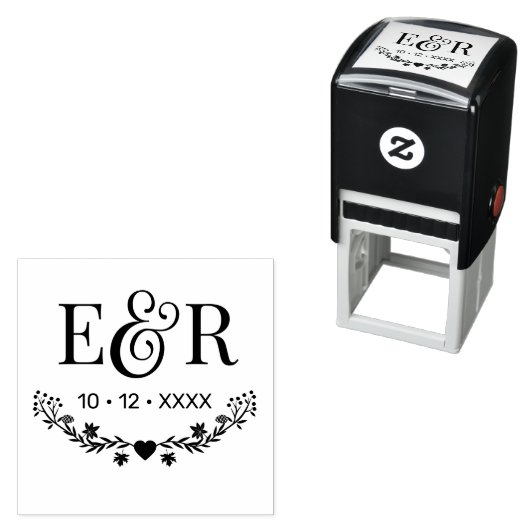 Anfangsdatum des Monogramms Permastempel (Beispiel)