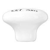 Anfangsdatum Hochzeitmonographie Schwarz-weiß mode Keramikknauf (Seitenansicht)