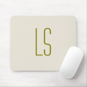 Anfangseinfaches, grünes Monogramm Mousepad (Mit Mouse)