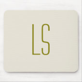 Anfangseinfaches, grünes Monogramm Mousepad (Vorne)